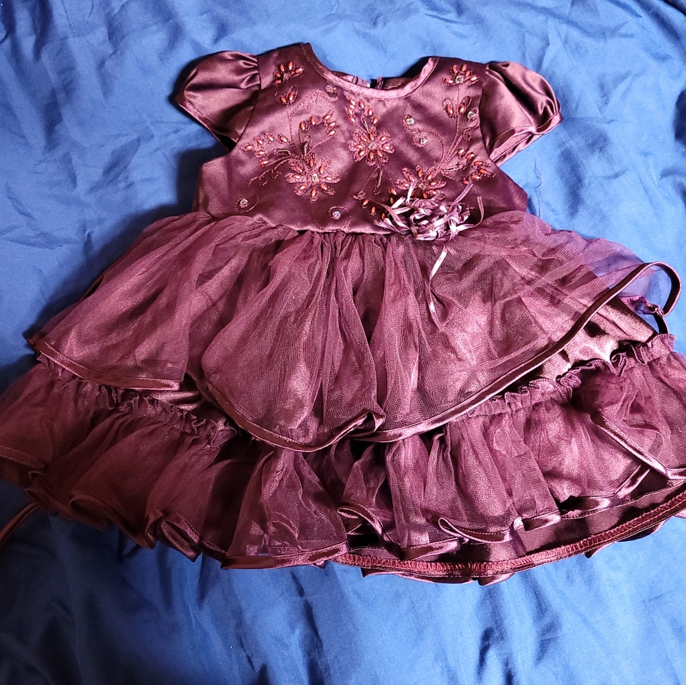 Deep purple frilly dress